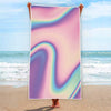 Pink And Teal Holographic Print Beach Towel