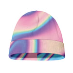 Pink And Teal Holographic Print Beanie