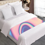 Pink And Teal Holographic Print Bed Runner