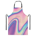 Pink And Teal Holographic Print Bib Apron With Pocket