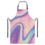 Pink And Teal Holographic Print Bib Apron With Pocket