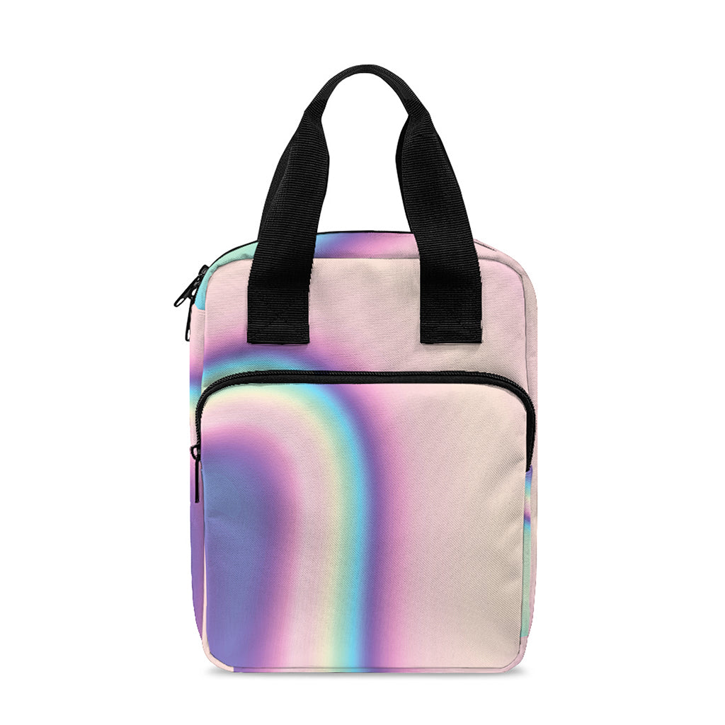 Pink And Teal Holographic Print Bible Tote Bag
