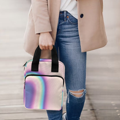 Pink And Teal Holographic Print Bible Tote Bag