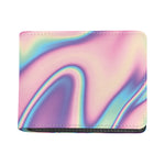 Pink And Teal Holographic Print Bifold Wallet