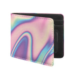 Pink And Teal Holographic Print Bifold Wallet