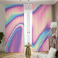 Pink And Teal Holographic Print Dimout Pencil Pleat Curtains