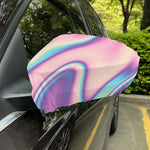 Pink And Teal Holographic Print Car Side Mirror Covers