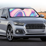 Pink And Teal Holographic Print Car Windshield Sun Shade