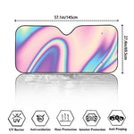 Pink And Teal Holographic Print Car Windshield Sun Shade