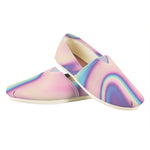 Pink And Teal Holographic Print Casual Shoes