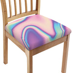 Pink And Teal Holographic Print Chair Cushion Cover