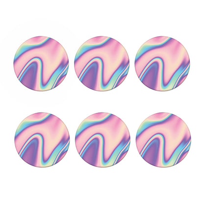 Pink And Teal Holographic Print Coaster Set