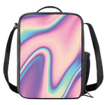 Pink And Teal Holographic Print Crossbody Lunch Bag