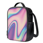 Pink And Teal Holographic Print Crossbody Lunch Bag