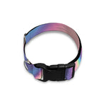 Pink And Teal Holographic Print Dog Collar