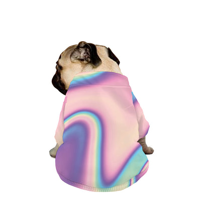 Pink And Teal Holographic Print Dog Zip Up Jacket