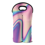 Pink And Teal Holographic Print Double Neoprene Wine Tote