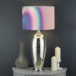 Pink And Teal Holographic Print Drum Lamp Shade