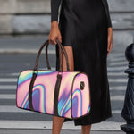 Pink And Teal Holographic Print Duffle Bag