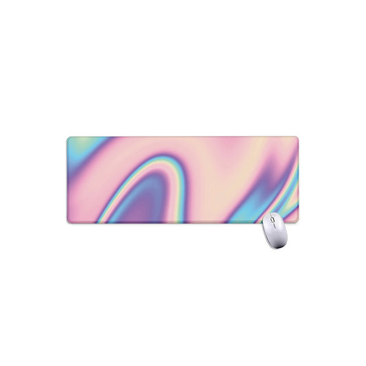 Pink And Teal Holographic Print Extended Mouse Pad