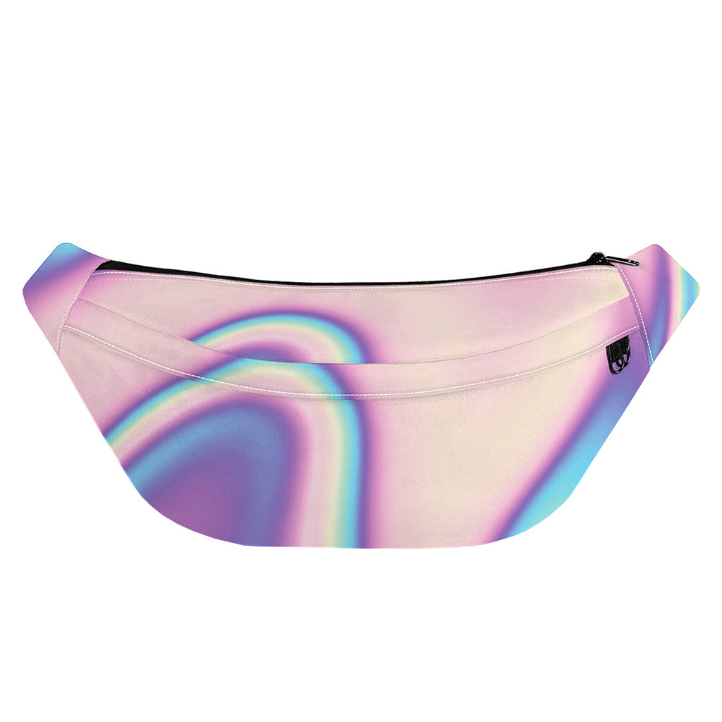 Pink And Teal Holographic Print Fanny Pack