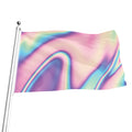 Pink And Teal Holographic Print Flag