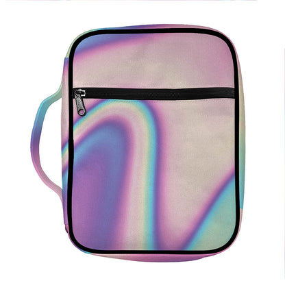 Pink And Teal Holographic Print Front Pocket Bible Bag