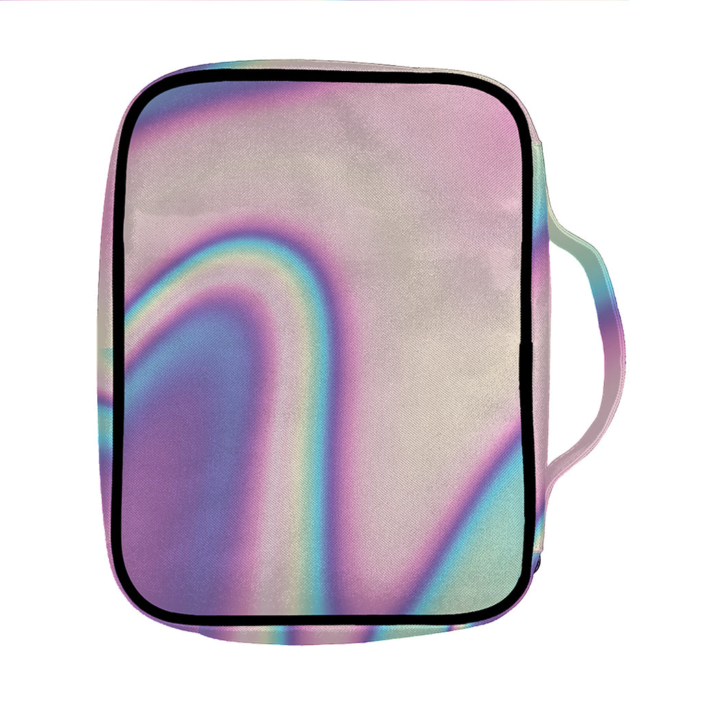 Pink And Teal Holographic Print Front Pocket Bible Bag