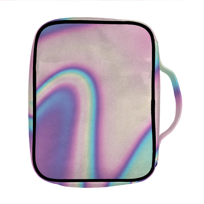 Pink And Teal Holographic Print Front Pocket Bible Bag