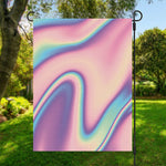Pink And Teal Holographic Print Garden Flag