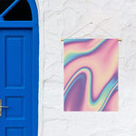 Pink And Teal Holographic Print Garden Flag