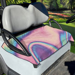 Pink And Teal Holographic Print Golf Cart Seat Cover
