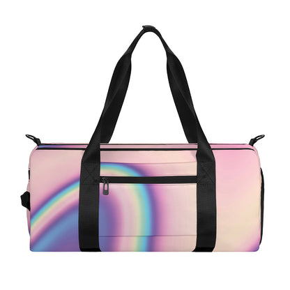 Pink And Teal Holographic Print Gym Bag