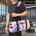 Pink And Teal Holographic Print Gym Bag
