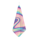 Pink And Teal Holographic Print Hand Towel