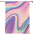 Pink And Teal Holographic Print House Flag
