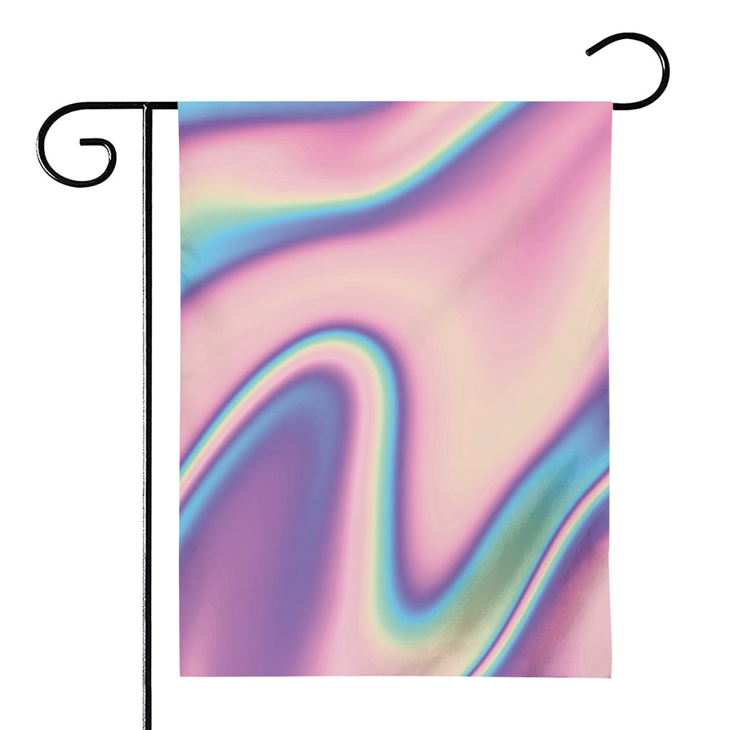Pink And Teal Holographic Print House Flag