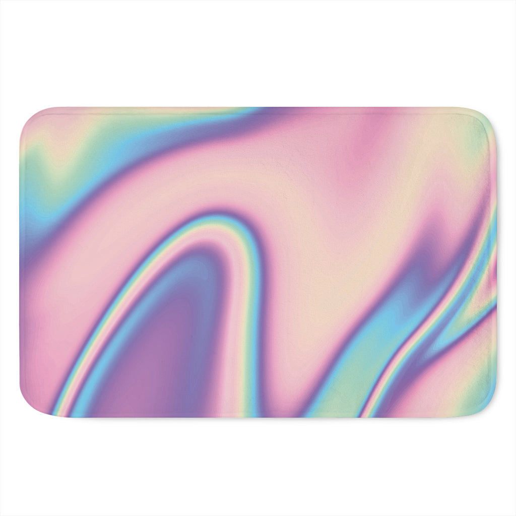 Pink And Teal Holographic Print Indoor Door Mat