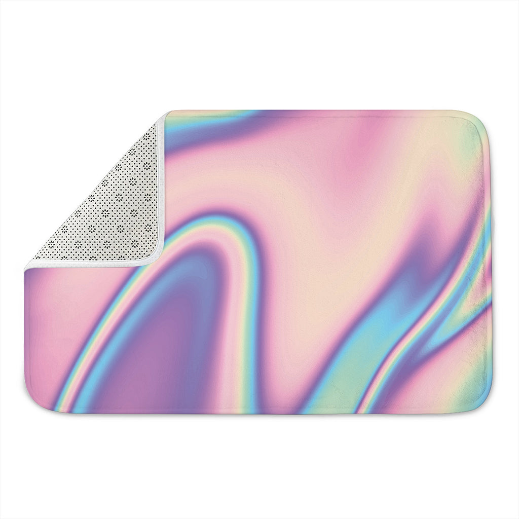 Pink And Teal Holographic Print Indoor Door Mat