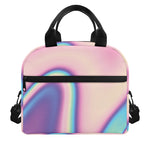 Pink And Teal Holographic Print Insulated Lunch Bag