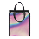 Pink And Teal Holographic Print Insulated Lunch Tote