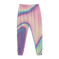 Pink And Teal Holographic Print Jogger Pants