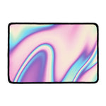 Pink And Teal Holographic Print Kitchen Mat