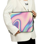 Pink And Teal Holographic Print Laptop Sleeve