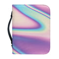Pink And Teal Holographic Print Leather Bible Cover