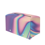Pink And Teal Holographic Print Leather Tissue Box Cover