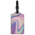 Pink And Teal Holographic Print Luggage Tag