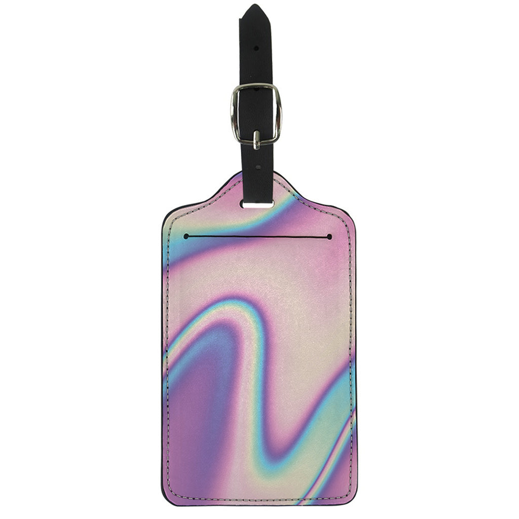 Pink And Teal Holographic Print Luggage Tag
