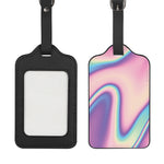 Pink And Teal Holographic Print Luggage Tag