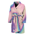 Pink And Teal Holographic Print Men's Bathrobe